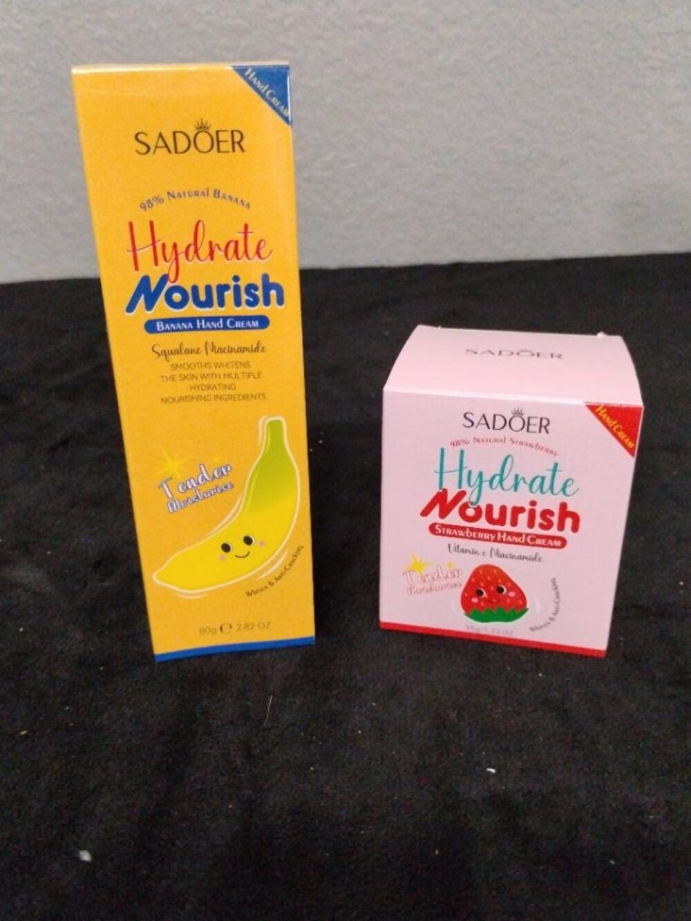 SADOER Strawberry and Banana Hand Creams NIB